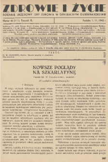 Zdrowie i Życie : dziennik urzędowy Izby Zdrowia w Generalnym Gubernatorstwie. R. 3, 1942, nr 43