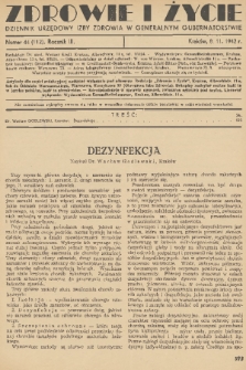 Zdrowie i Życie : dziennik urzędowy Izby Zdrowia w Generalnym Gubernatorstwie. R. 3, 1942, nr 44