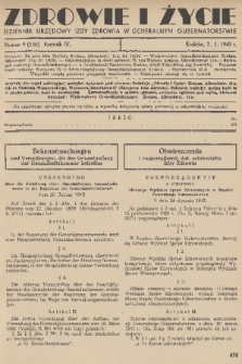 Zdrowie i Życie : dziennik urzędowy Izby Zdrowia w Generalnym Gubernatorstwie. R. 4, 1943, nr 9