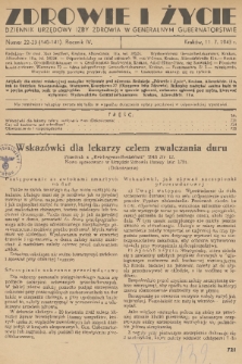 Zdrowie i Życie : dziennik urzędowy Izby Zdrowia w Generalnym Gubernatorstwie. R. 4, 1943, nr 22/23