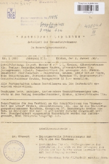 Gesundheit und Leben : Amtsblatt der Gesundsheitskammer im Generalgouvernement. Jg. 2, 1942, nr 1