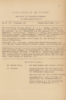 Gesundheit und Leben : Amtsblatt der Gesundsheitskammer im Generalgouvernement. Jg. 2, 1942, nr 10