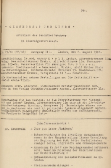 Gesundheit und Leben : Amtsblatt der Gesundsheitskammer im Generalgouvernement. Jg. 2, 1942, nr 29/30