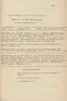 Gesundheit und Leben : Amtsblatt der Gesundsheitskammer im Generalgouvernement. Jg. 2, 1942, nr 35