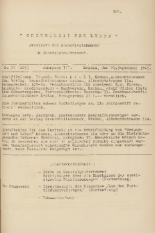 Gesundheit und Leben : Amtsblatt der Gesundsheitskammer im Generalgouvernement. Jg. 2, 1942, nr 37
