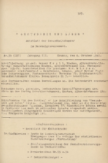 Gesundheit und Leben : Amtsblatt der Gesundsheitskammer im Generalgouvernement. Jg. 2, 1942, nr 39