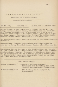 Gesundheit und Leben : Amtsblatt der Gesundsheitskammer im Generalgouvernement. Jg. 2, 1942, nr 40