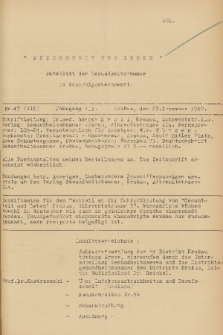 Gesundheit und Leben : Amtsblatt der Gesundsheitskammer im Generalgouvernement. Jg. 2, 1942, nr 47