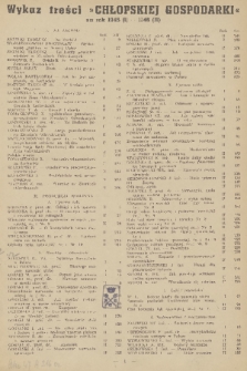 Chłopska Gospodarka : organ Związku Samopomocy Chłopskiej. R. 1, 1945, Wykaz treści