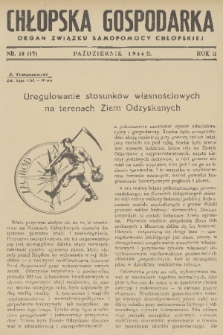 Chłopska Gospodarka : organ Związku Samopomocy Chłopskiej. R. 2, 1946, nr 10