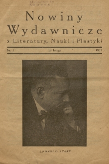Nowiny Wydawnicze z Literatury, Nauki i Plastyki. 1931, nr 2