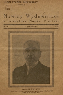 Nowiny Wydawnicze z Literatury, Nauki i Plastyki. 1931, nr 6