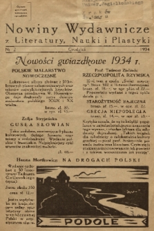 Nowiny Wydawnicze z Literatury, Nauki i Plastyki. 1934, nr 2