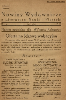Nowiny Wydawnicze z Literatury, Nauki i Plastyki. 1935, nr 1a