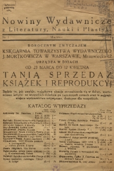 Nowiny Wydawnicze z Literatury, Nauki i Plastyki. 1936, nr 1
