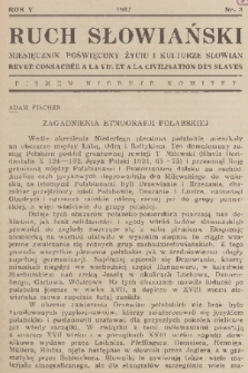 Ruch Słowiański : miesięcznik poświęcony życiu i kulturze Słowian. R. 5, 1932, nr 3