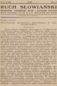 Ruch Słowiański : miesięcznik poświęcony życiu i kulturze Słowian=Revue Consacrée a la vie et a la Civilisation des Slaves. S. 2, R. 3, 1938, nr 6