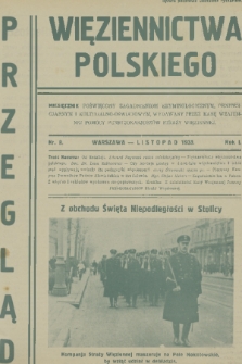 Przegląd Więziennictwa Polskiego : miesięcznik poświęcony zagadnieniom kryminologicznym, penitencjarnym i kulturalno-oświatowym : wydawany przez Kasę Wzajemnej Pomocy Funkcjonariuszów Straży Więziennej. R. 1, 1933, nr 8