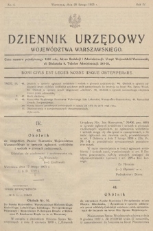 Dziennik Urzędowy Województwa Warszawskiego. 1923, nr 4