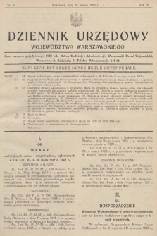 Dziennik Urzędowy Województwa Warszawskiego. 1923, nr 6