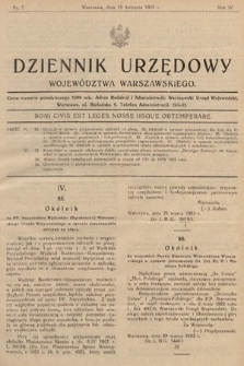 Dziennik Urzędowy Województwa Warszawskiego. 1923, nr 7