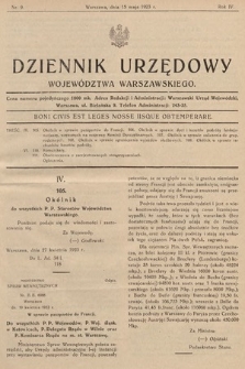 Dziennik Urzędowy Województwa Warszawskiego. 1923, nr 9