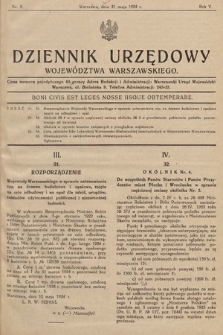 Dziennik Urzędowy Województwa Warszawskiego. 1924, nr 5