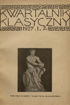 Kwartalnik Klasyczny. R. 1, 1927, nr 2