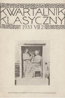 Kwartalnik Klasyczny. R. 7, 1933, nr 2