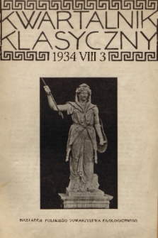 Kwartalnik Klasyczny. R. 8, 1934, nr 3