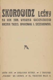 Skorowidz Leśny na Rok 1909. R.3
