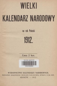 Wielki Kalendarz Narodowy na Rok Pański 1912