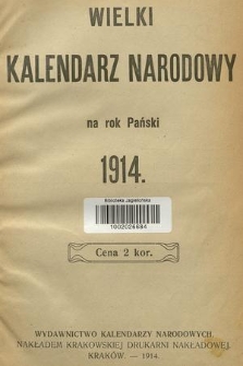 Wielki Kalendarz Narodowy na Rok Pański 1914