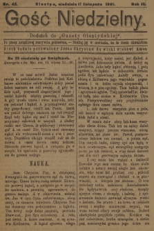 Gość Niedzielny : dodatek do „Gazety Olsztyńskiej”. 1901, nr 45