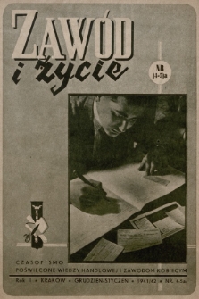 Zawód i Życie : czasopismo poświęcone wiedzy handlowej i zawodom kobiecym. R.2, 1941/42, nr 4-5a