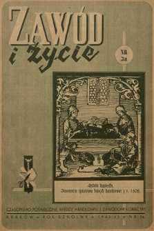 Zawód i Życie : czasopismo poświęcone wiedzy handlowej i zawodom kobiecym. R.3, 1942/43, nr 3a