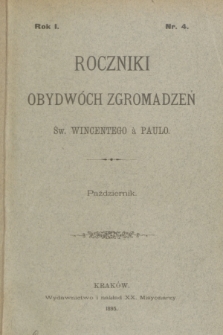 Roczniki Obydwóch Zgromadzeń św. Wincentego à Paulo. R. 1, 1895, nr 4