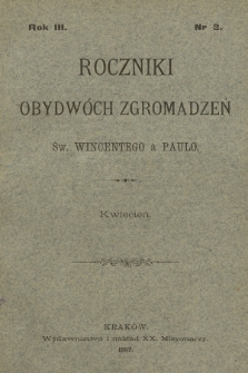 Roczniki Obydwóch Zgromadzeń św. Wincentego à Paulo. R. 3, 1897, nr 2
