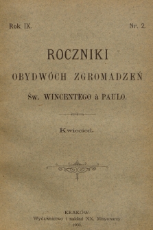 Roczniki Obydwóch Zgromadzeń św. Wincentego à Paulo. R. 9, 1903, nr 2