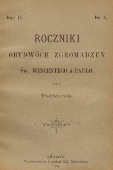 Roczniki Obydwóch Zgromadzeń św. Wincentego à Paulo. R. 9, 1903, nr 4