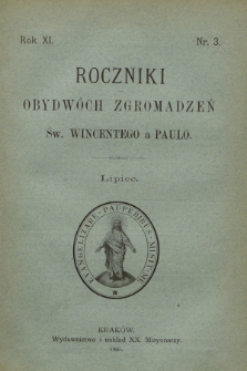 Roczniki Obydwóch Zgromadzeń św. Wincentego a Paulo. R. 11, 1905, nr 3