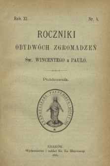 Roczniki Obydwóch Zgromadzeń św. Wincentego a Paulo. R. 11, 1905, nr 4