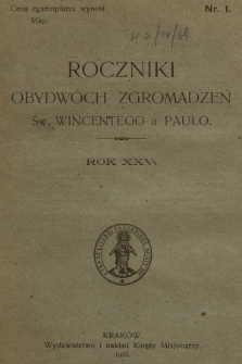 Roczniki Obydwóch Zgromadzeń św. Wincentego a Paulo. R. 25, 1923, nr 1