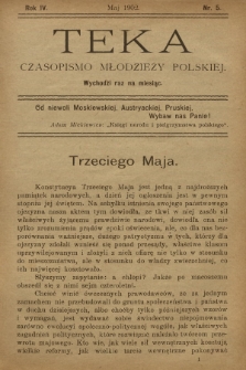 Teka : czasopismo młodzieży polskiej, R. 4, 1902, Nr 5 [po konfiskacie]