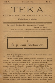 Teka : czasopismo młodzieży polskiej, R. 4, 1902, Nr 11