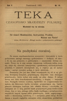 Teka : czasopismo młodzieży polskiej, R.5, 1903, Nr 10