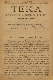 Teka : czasopismo młodzieży polskiej, R.5, 1903, Nr 11