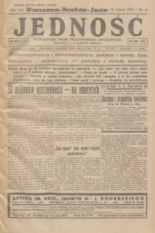 Jedność : bezpartyjne pismo pracowników umysłowych. R.8, 1932, Nr 4