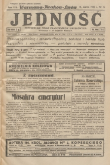 Jedność : bezpartyjne pismo pracowników umysłowych. R.8, 1932, Nr 6