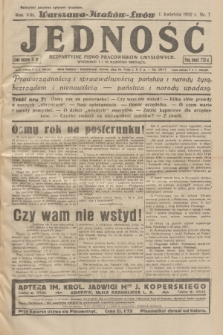 Jedność : bezpartyjne pismo pracowników umysłowych. R.8, 1932, Nr 7